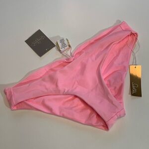 🩷🫧 Lolli Swim Bubblegum Pink Ruched Bikini Bottoms - Small - Made In USA 🫧🩷